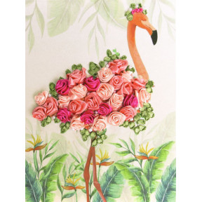 НЛ-4044 Набор для вышивания лентами Марічка "Фламинго"