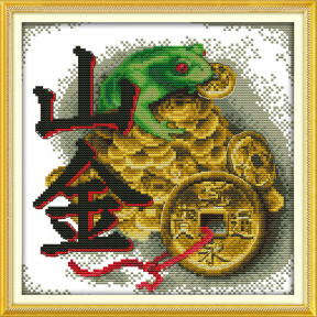 Грошова жаба Набір для вишивання хрестиком з друкованою схемою на тканині Joy Sunday D232