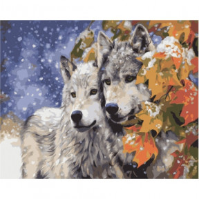 Пара вовків Картина за номерами Ідейка полотно на підрамнику 40x50см КНО2434
