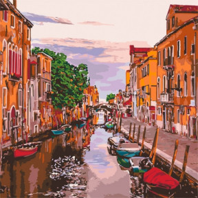 Венецианский вечер Картина по номерам Идейка холст на подрамнике 40x40см КНО3571