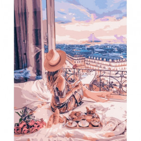 Відпочинок в Парижі Картина за номерами Ідейка полотно на підрамнику 40x50см КНО4544