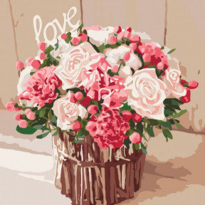 Троянди кохання Картина за номерами Ідейка полотно на підрамнику 40x40см КНО2074