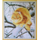 Рудий кіт на дереві Набір для вишивання хрестиком з друкованою