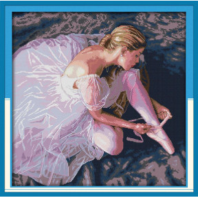 Прекрасная балерина Набор для вышивания крестом с печатной схемой на ткани Joy Sunday R480