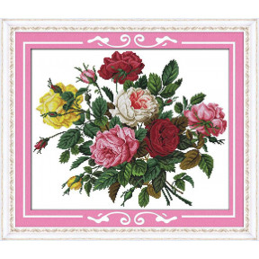 Красива троянда Набор для вышивания крестом с печатной схемой на ткани Joy Sunday H308