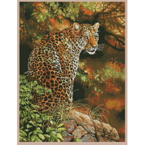 Взгляд леопарда Набор для вышивания крестом с печатью на ткани