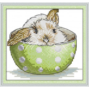 Милий кролик Набір для вишивання хрестиком з печаткою на тканині NKF DА 192