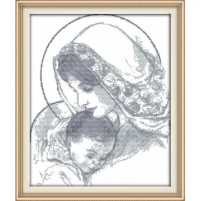 Мадонна с младенцем Набор для вышивания крестом с печатью на ткани NKF R 716