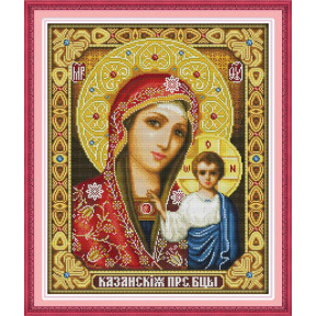 Казанська Божа Матір Набір для вишивання хрестиком з печаткою на тканині NKF R 266/4
