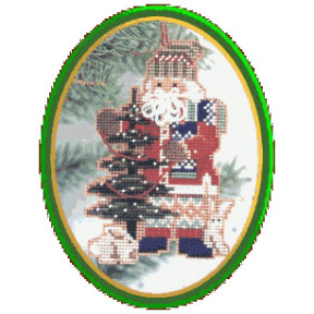 Санта с елкой Mill Hill Набор для вышивания крестом MHNS3