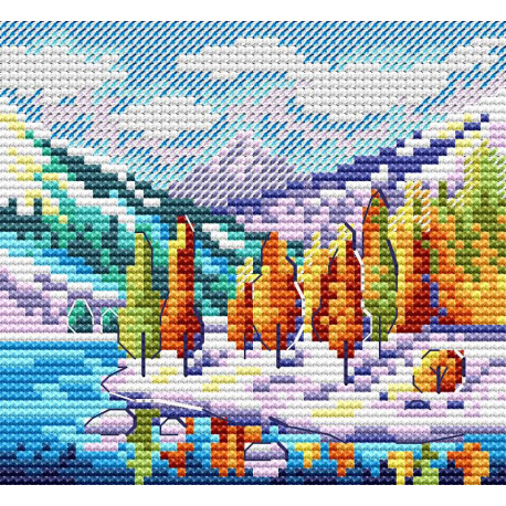 Осінь у горах Набір для вишивання хрестиком МП Студія М-613 фото