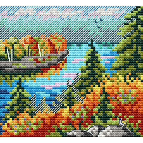 Осенний лес Набор для вышивки крестом МП Студия М-615 фото