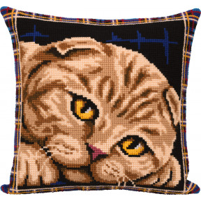 Подушка. Шотландская кошка Набор для вышивки крестом Panna ПД-7123