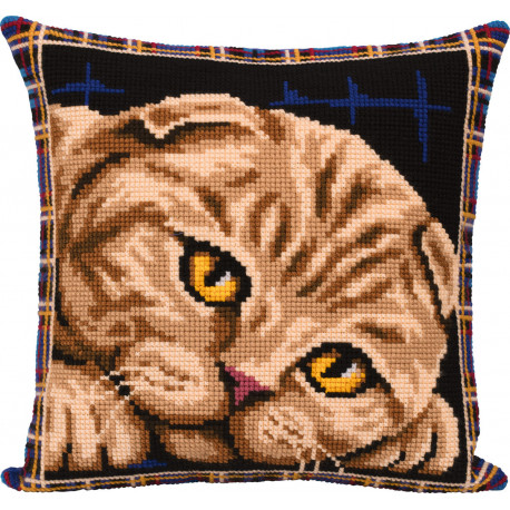Подушка. Шотландская кошка Набор для вышивки крестом Panna