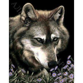 Волк в астрах Набор для вышивания бисером ТМ АЛЕКСАНДРА