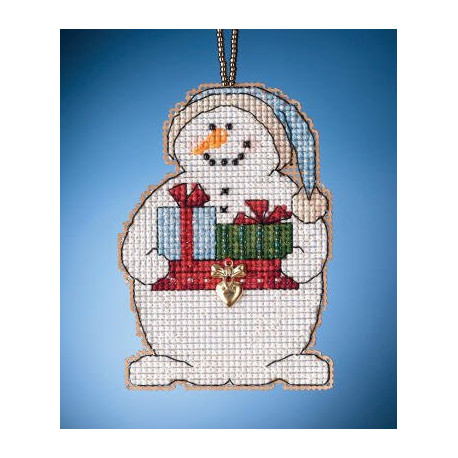 Снеговик с подарками Набор для вышивания крестом Mill Hill MH162136