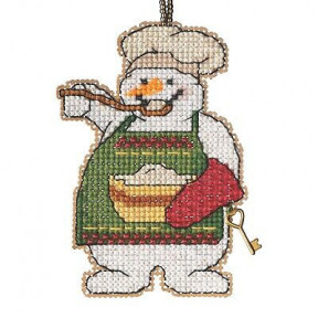 Снеговик повар Набор для вышивания крестом Mill Hill MH162135