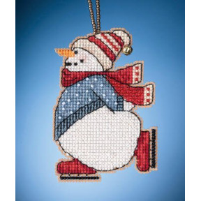 Снеговик на коньках Набор для вышивания крестом Mill Hill MH162133