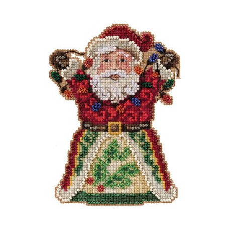Санта с гирляндой Набор для вышивания крестом Mill Hill JS202111