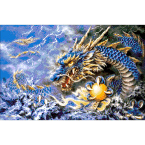 Голубой дракон Набор для вышивания бисером ТМ АЛЕКСАНДРА ТОКАРЕВА 36-2688-НГ