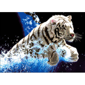 Белый тигр Набор для вышивания бисером ТМ АЛЕКСАНДРА ТОКАРЕВА 34-1518-НТ