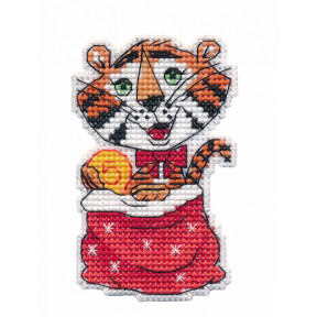 Денежный тигр. Магнит Набор для вышивки крестом Овен 1435