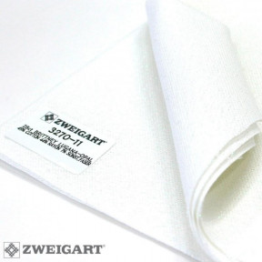 Тканина для вишивання 3270/11 Brittney Lugana Aida 28 (36х46см) біла з перламутровим люрексом