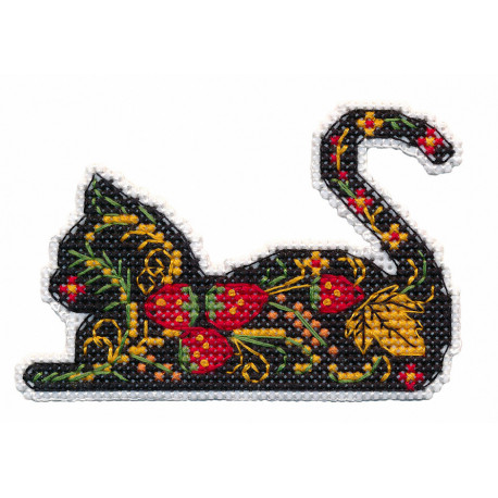 Магніт.Кішка Набір для вишивання хрестиком Овен 1450 фото
