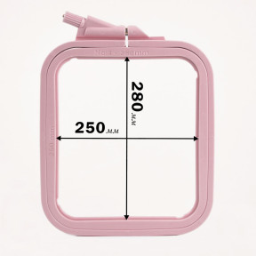Пяльці-рамка Nurge (рожеві) 170-14 квадратні для вишивання, 250 мм, х 280 мм