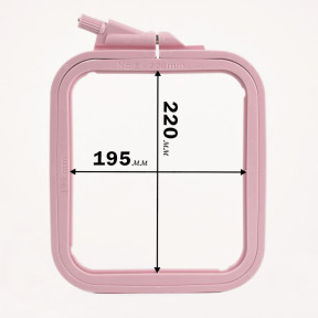 Пяльці-рамка Nurge (рожеві) 170-13 квадратні для вишивання, 220 мм, х 195 мм