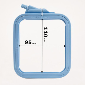 Пяльці-рамка Nurge (блакитні) 170-11 квадратні для вишивання, 110 мм, х 95 мм