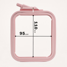 Пяльці-рамка Nurge (рожеві) 170-11 квадратні для вишивання, 110 мм, х 95 мм
