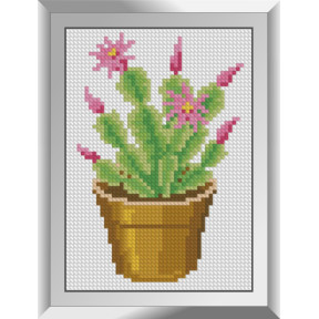 Цвітіння кактусу. Dream Art . Набір алмазної мозаїки (квадратні, повна) 31656