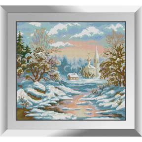 Зимові церкви. Dream Art . Набір алмазної мозаїки (квадратні, повна) 31680
