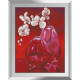 Красный натюрморт (орхидеи). Dream Art. Набор алмазной мозаики