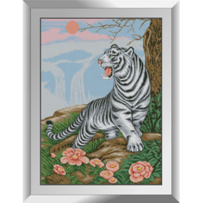 Белый тигр. Dream Art. Набор алмазной мозаики (квадратные