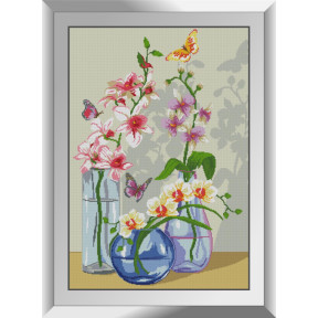 Орхидеи с бабочками. Dream Art. Набор алмазной мозаики
