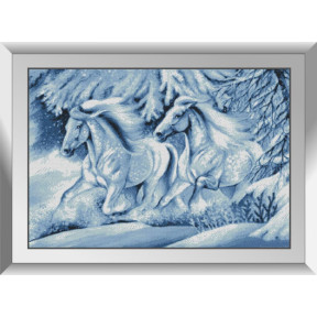 Снежные лошади. Dream Art. Набор алмазной живописи (квадратные