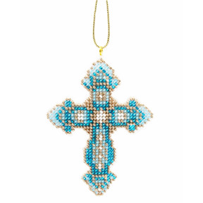 Хрестик блакитний Набір для вишивання бісером об'ємної вишивки Golden Key N-068