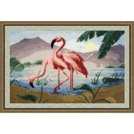 Набор для вышивки Золотое Руно «Розовые Фламинго» РС-013 фото