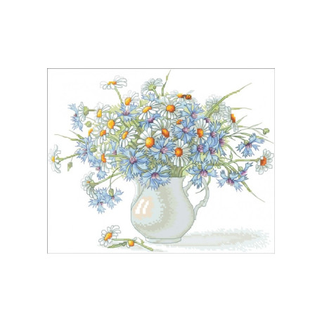 Орнамент з квітів Канва з нанесеним малюнком для вишивання