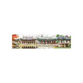 Китайські будиночки Канва з нанесеним малюнком для вишивання