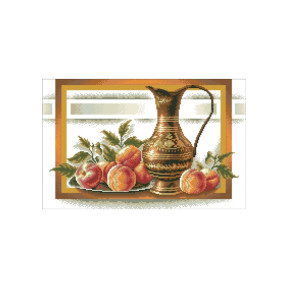 Персики та графін Канва з нанесеним малюнком для вишивання