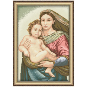 Мадонна с младенцем Канва с нанесенным рисунком для вышивки крестом Світ можливостей 410СМД
