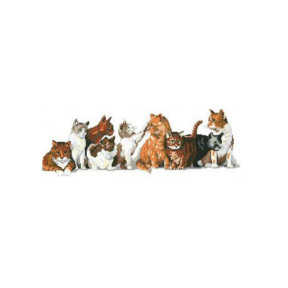 Коти Канва з нанесеним малюнком для вишивання хрестиком Світ