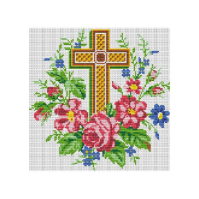 Великдень Канва з нанесеним малюнком для вишивки хрестом Світ