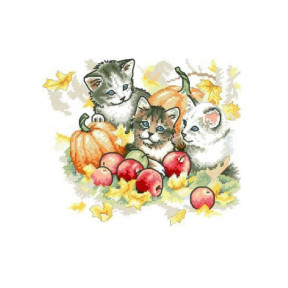 Осенние котята Канва с нанесенным рисунком Світ можливостей 614СМД