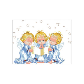 Три ангелочка Канва з нанесеним малюнком для вишивання хрестиком Світ можливостей 7109СМД