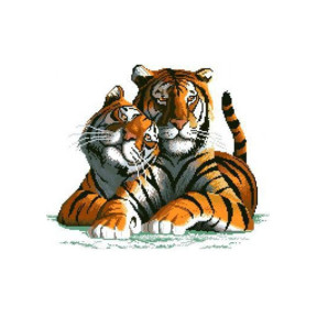 Тигры Канва с нанесенным рисунком для вышивки крестом Світ можливостей 731СМД
