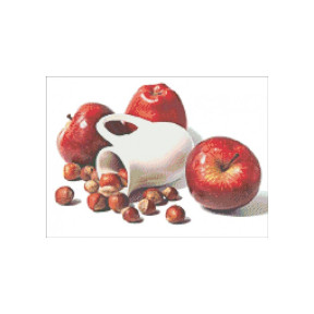 Яблука та горіхи Канва з нанесеним малюнком для вишивання